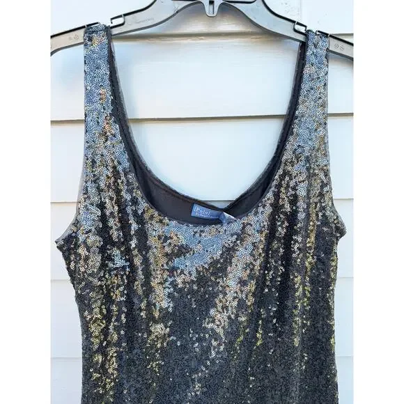 NWT POLO RALPH LAUREN Sequin Scoopneck Maxi Tank Dress 8